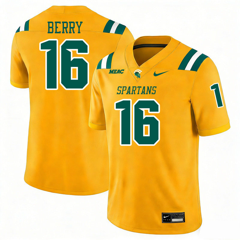 Norfolk State Spartans #16 Vinson Berry College Football Jerseys,Uniforms Stitched-Gold